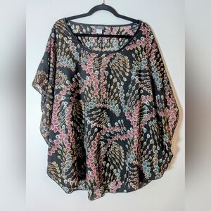 Colorful Patterned Women's Butterfly Style Shirt